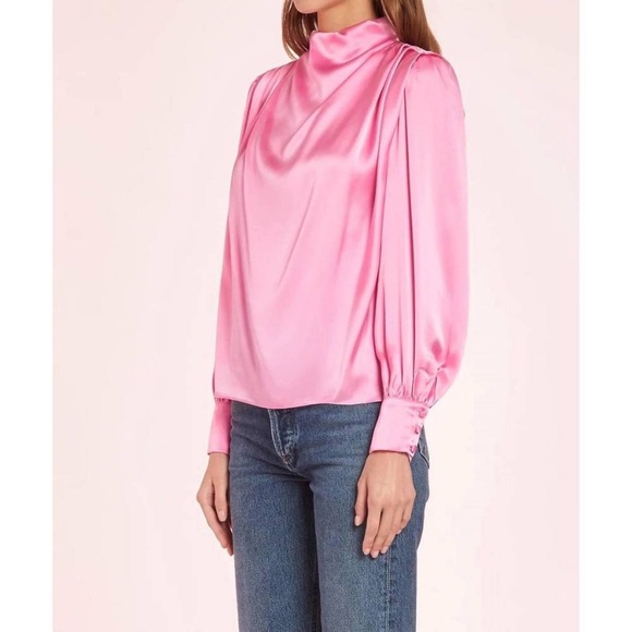 Amanda Uprichard Jacinda blouse in Macaroon - Picture 3 of 6